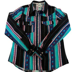 RANK 45 Women's Large Long Sleeve Southwestern Shirt Button Down